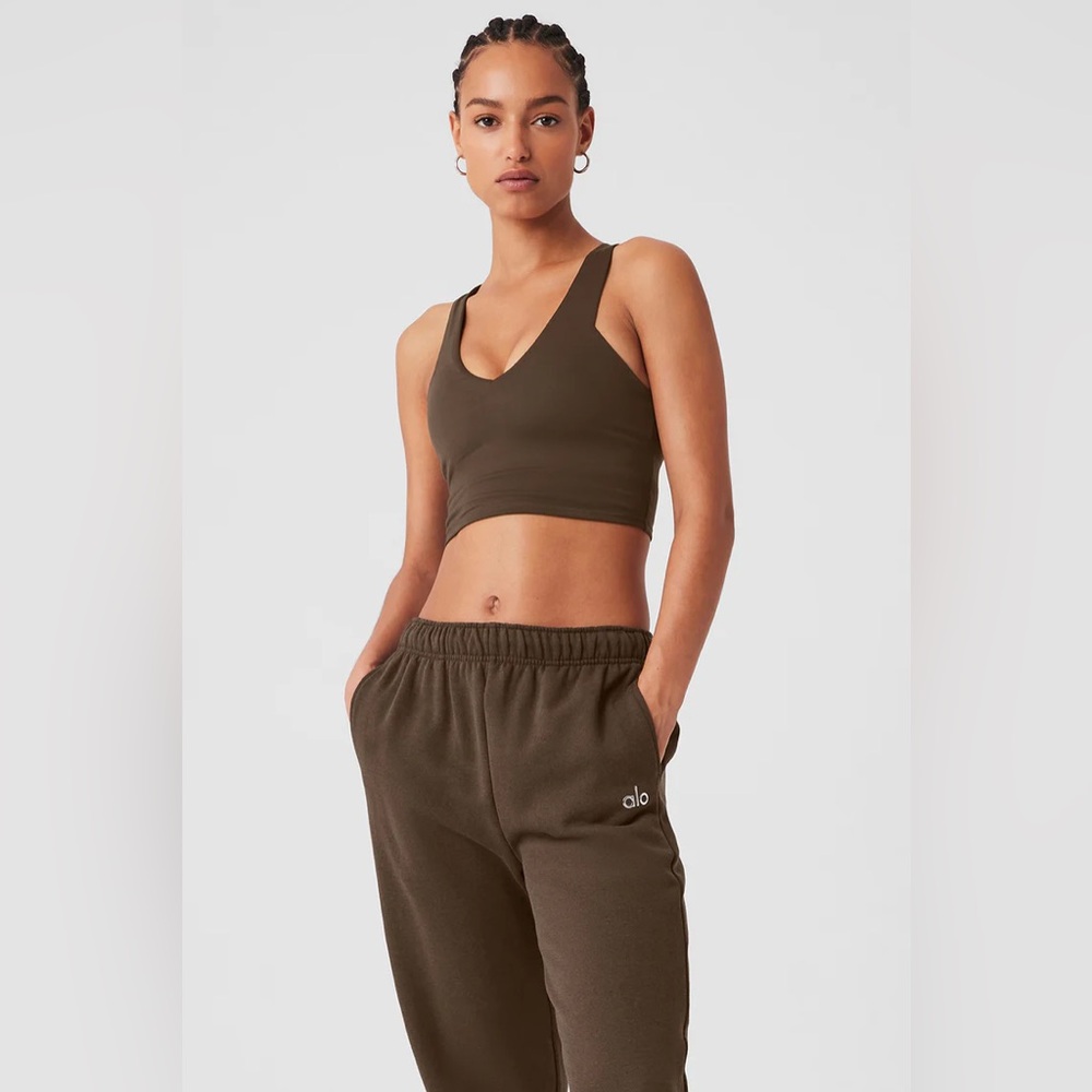 Alo Yoga Airbrush Real Bra Tank, Espresso, Size L, Never Worn